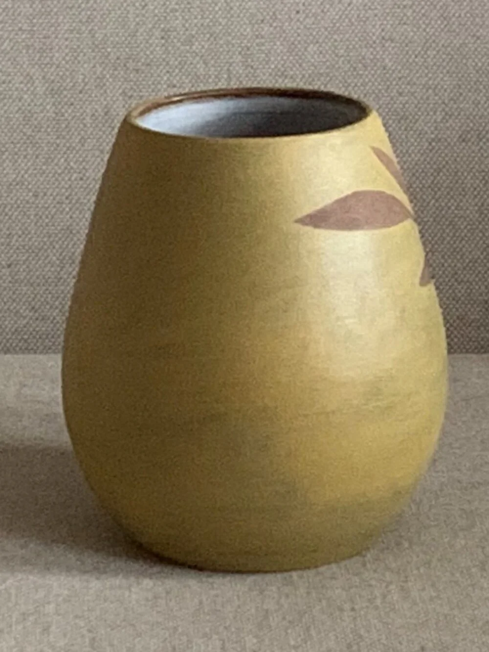 Handcrafted Pottery Studio Art Vase with Botanical Design
